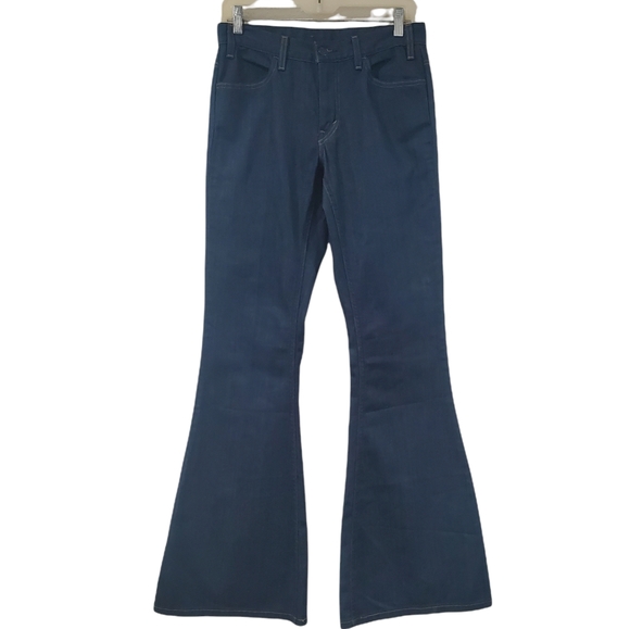 LEVI'S ORANGE TAB Bell Bottoms Dark Wash Blue Jeans Vintage Big Bell - Picture 3 of 15